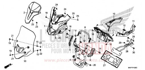 OBERE ABDECKUNG/WINDSCHUTZSCHEIBE CB500XAK de 2019